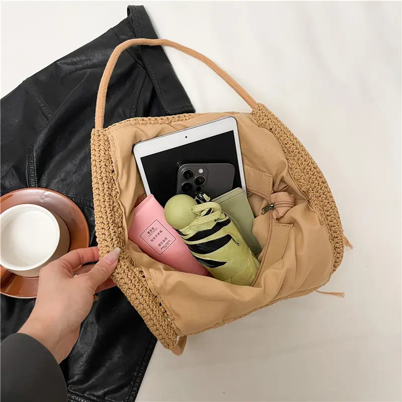 Weave Handbag Large Capacity Shoulder Bag Hollow out Tote Bag Crochet Tote Bohemia Woven Women bags Knitted Shopping Bags