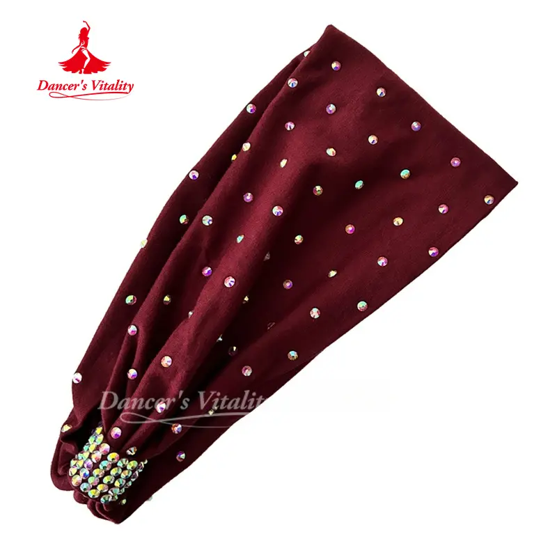 Latin Dance Performance Accessories Women's Senior AB Stones Elastic Headband Adults and Child Modern Dance Competition Headwear
