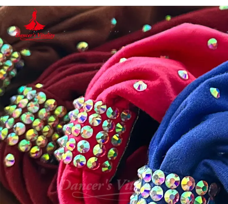 Latin Dance Performance Accessories Women's Senior AB Stones Elastic Headband Adults and Child Modern Dance Competition Headwear