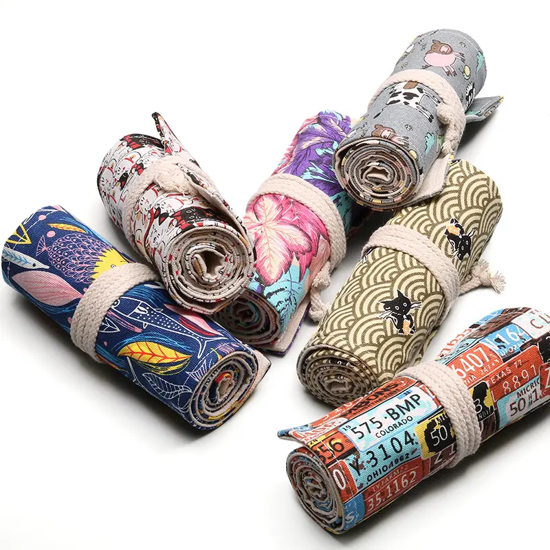 72 Holes Roll Colored Kawaii Pencil Case School Supplies Art Pen Bag Student Cute Large Pencil Cases Pen Bag Stationery