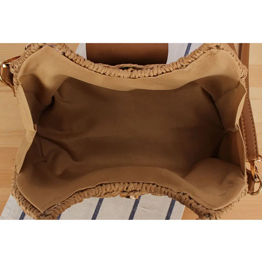 Summer Women Straw Woven Handbags Leisure Boho Weaving Shoulder Satchels Crossbody Bags Paper Rope Rattan Beach Woven Bag Purses