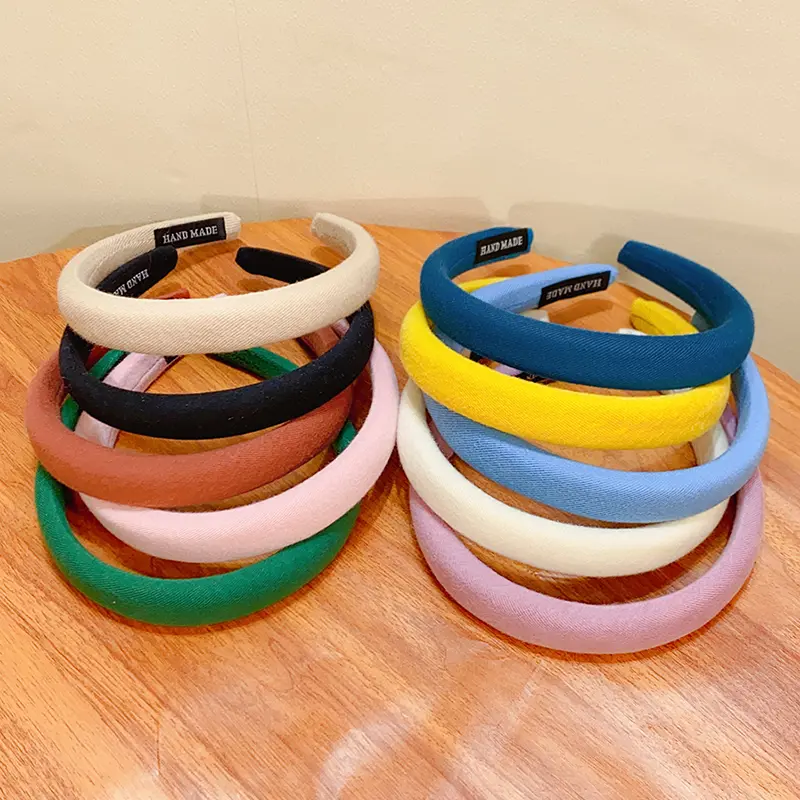 New Colorful Spong Linen Hairbands For Women Girls Fashion Hair Accessories Headband Hair Hoops Headwear Hair Decorate