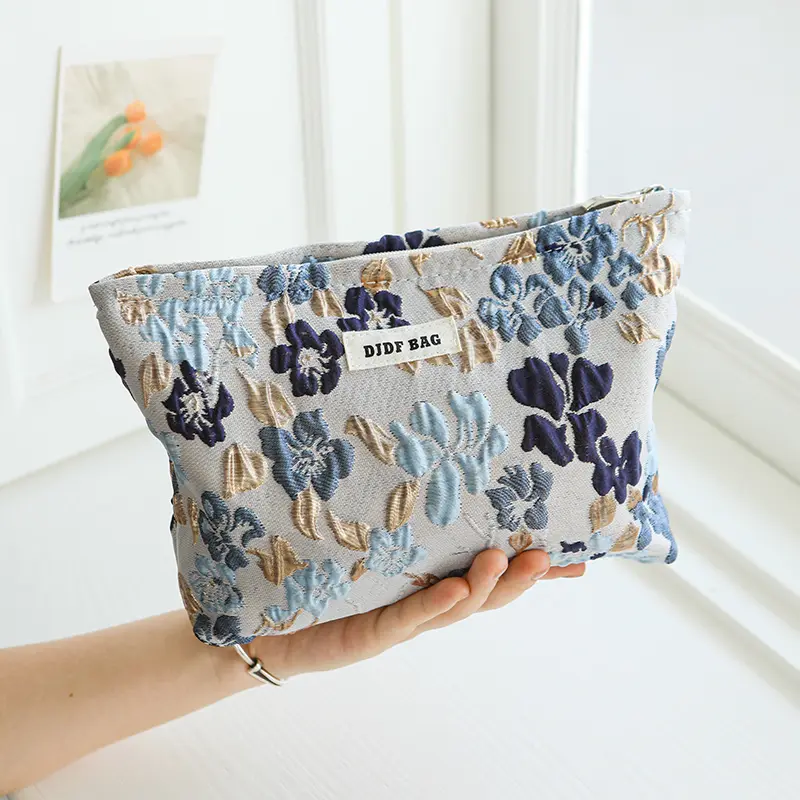 New women's cosmetic bag printed double canvas storage bag large capacity travel toiletry bag premium sense commuter bag