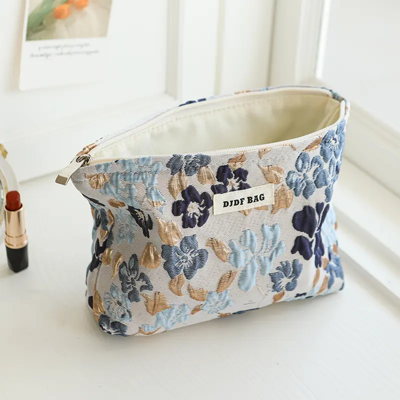 New women's cosmetic bag printed double canvas storage bag large capacity travel toiletry bag premium sense commuter bag