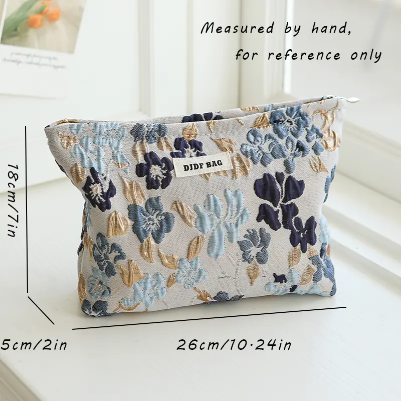 New women's cosmetic bag printed double canvas storage bag large capacity travel toiletry bag premium sense commuter bag