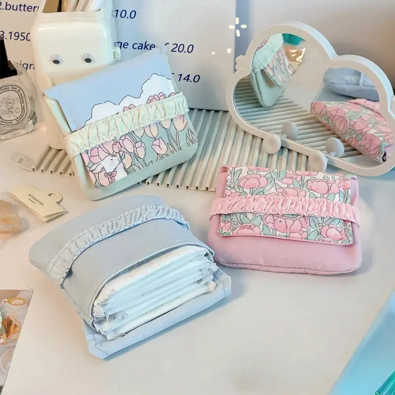 Women Small Bag Sanitary Napkin Storage Bag Student Travel Portable Small Sanitary Pad Monthly Bag
