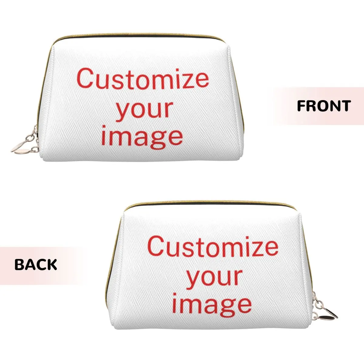 Custom DIY Leather Makeup Bags Trendy Large Capacity Cosmetic Bags Women Zipper Toiletry Case