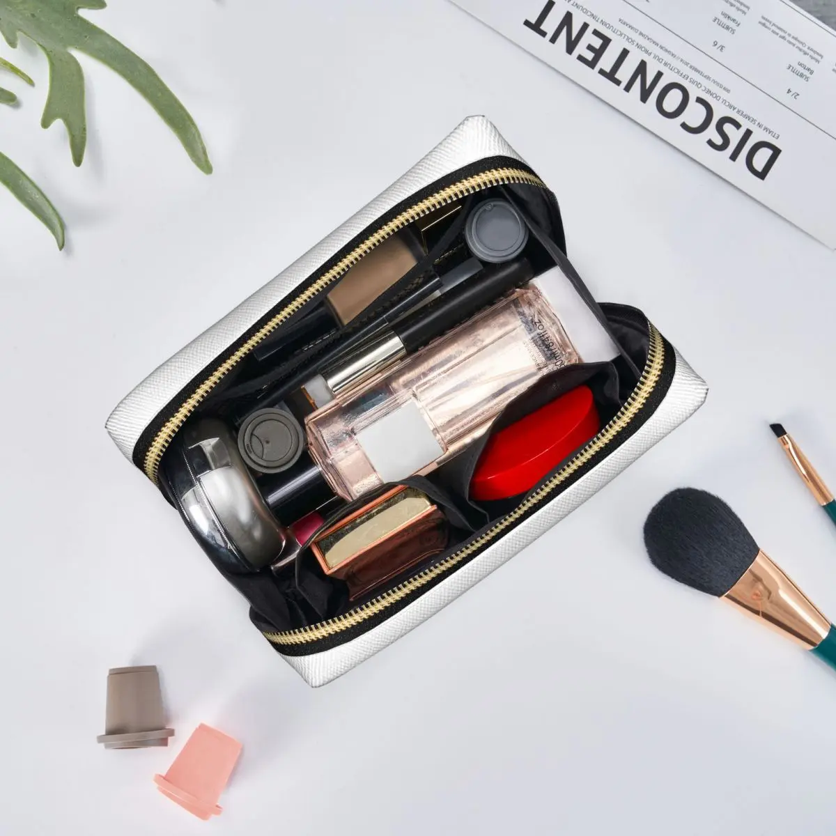 Custom DIY Leather Makeup Bags Trendy Large Capacity Cosmetic Bags Women Zipper Toiletry Case