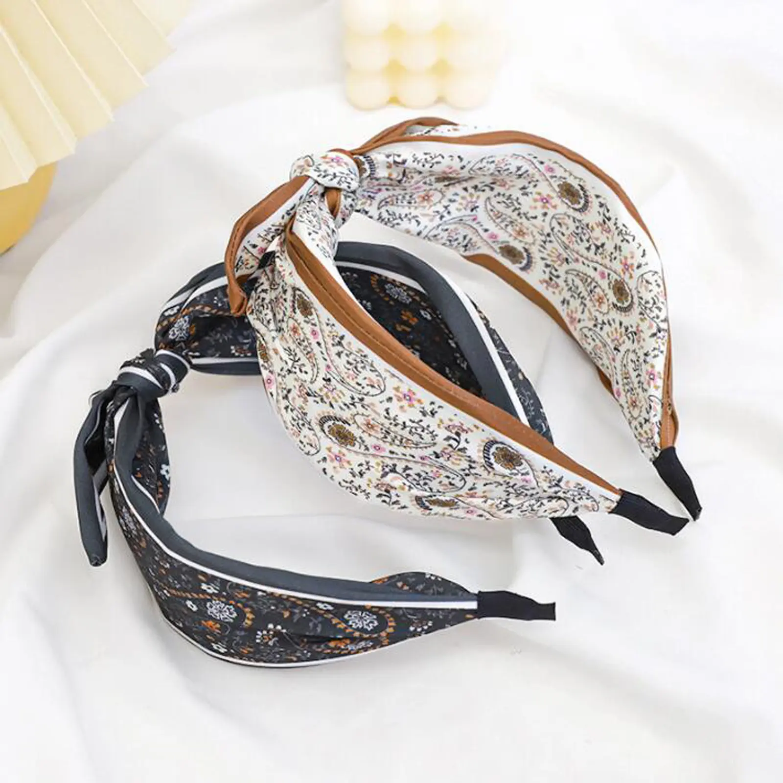 PROLY New Fashion Women's Headband Wide Side Flower Hairband Big Bowknot Headwear Girls Fresh Turban Adult Hair Accessories