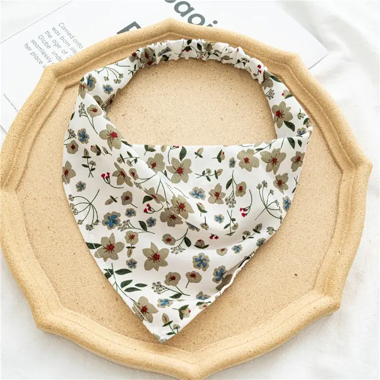 22 Styles Fashion Bohemian Hair Bands Flower Solid Color Triangle Hair Scarf Headband Women Accessorie Non-slip Elastic Headwear