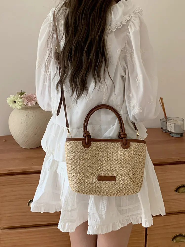 2025 New Straw Woven Bag Beach Vacation Beach Bag Fashion and Leisure Woven Women's Bag, Crossbody Bag, Shoulder Bag, Handbag