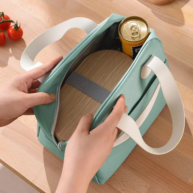Smile Tote Thermal Student Portable Lunch Bag Waterproof Portable Insulated Cooler Bag Outdoor Picnic Bento Lunch Bag for Food