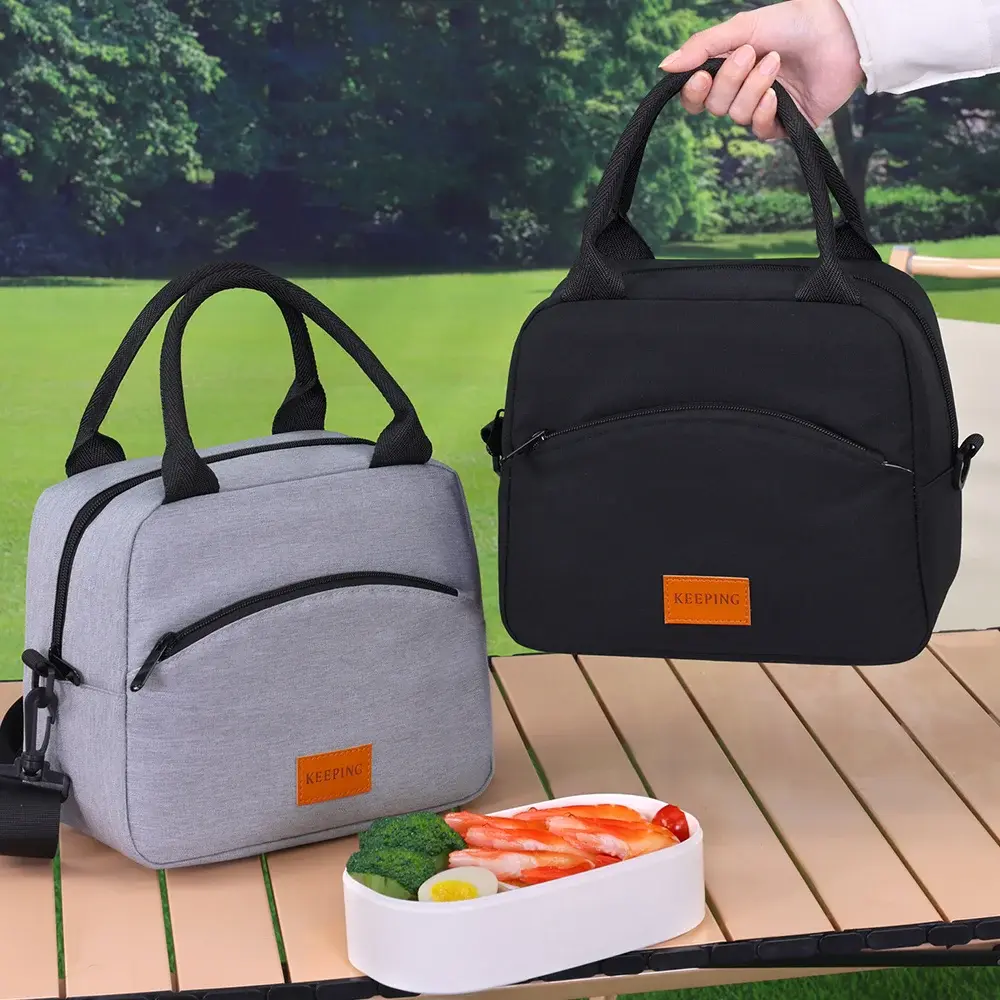 Simple Waterproof Thermal Lunch Bag Oilproof Insulated Picnic Bento Box Outdoor Camping Picnic Office Meal Carrying Food Package