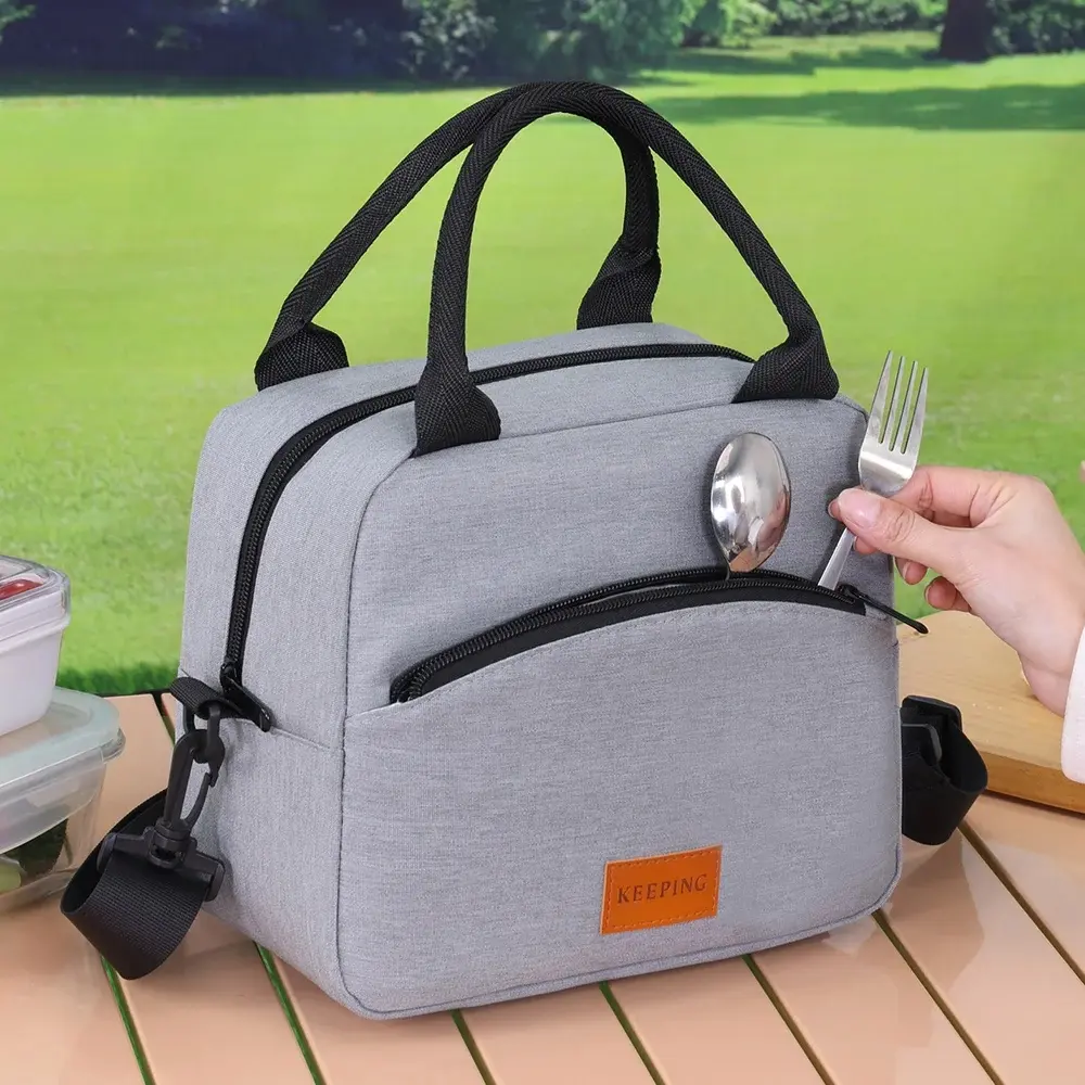 Simple Waterproof Thermal Lunch Bag Oilproof Insulated Picnic Bento Box Outdoor Camping Picnic Office Meal Carrying Food Package
