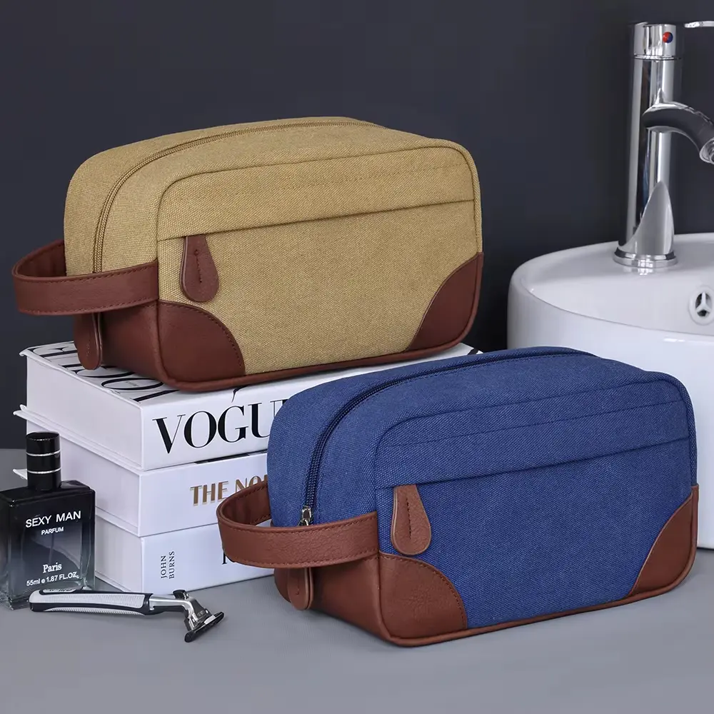 Men Travel Cosmetic Bag Zipper Makeup Bag  Large Capacity Travel Toiletry Bag Cosmetics Organizer Storage Pouch