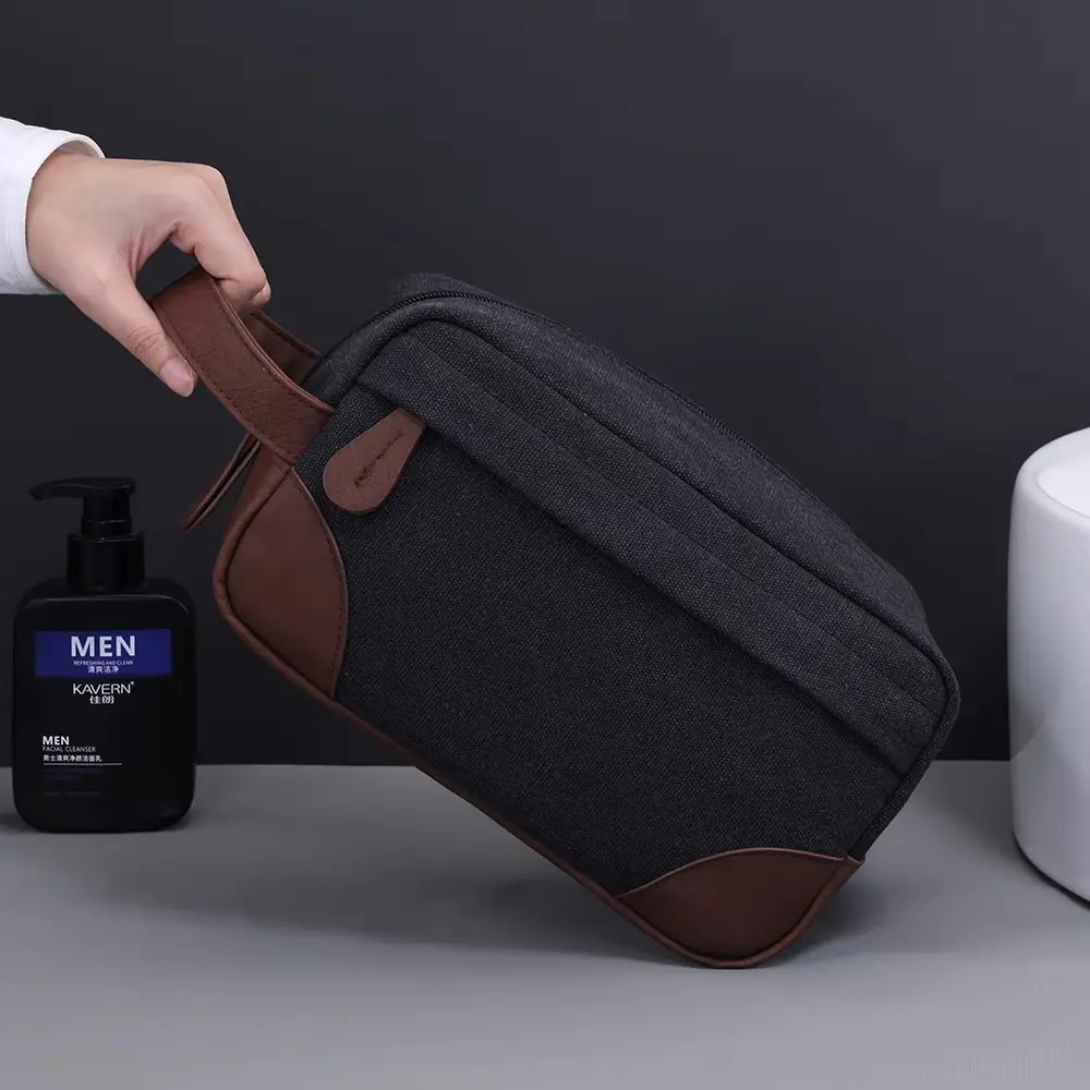 Men Travel Cosmetic Bag Zipper Makeup Bag  Large Capacity Travel Toiletry Bag Cosmetics Organizer Storage Pouch