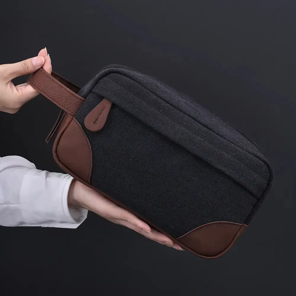 Men Travel Cosmetic Bag Zipper Makeup Bag  Large Capacity Travel Toiletry Bag Cosmetics Organizer Storage Pouch