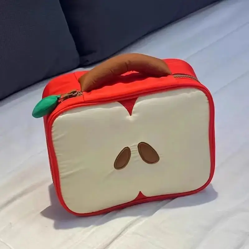 Cartoon Apple Pattern Makeup Bag Women Travel Storage Pounch Cosmetics Toiletry Storage Pounch Female's Handbag Christmas Gift