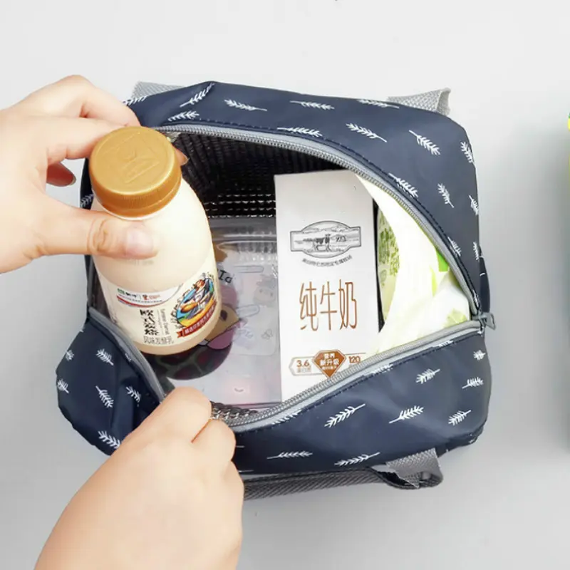 Functional Pattern Cooler Lunch Box Portable Insulated Canvas Lunch Bag Thermal Food Picnic Lunch Bags For Women Kids Office