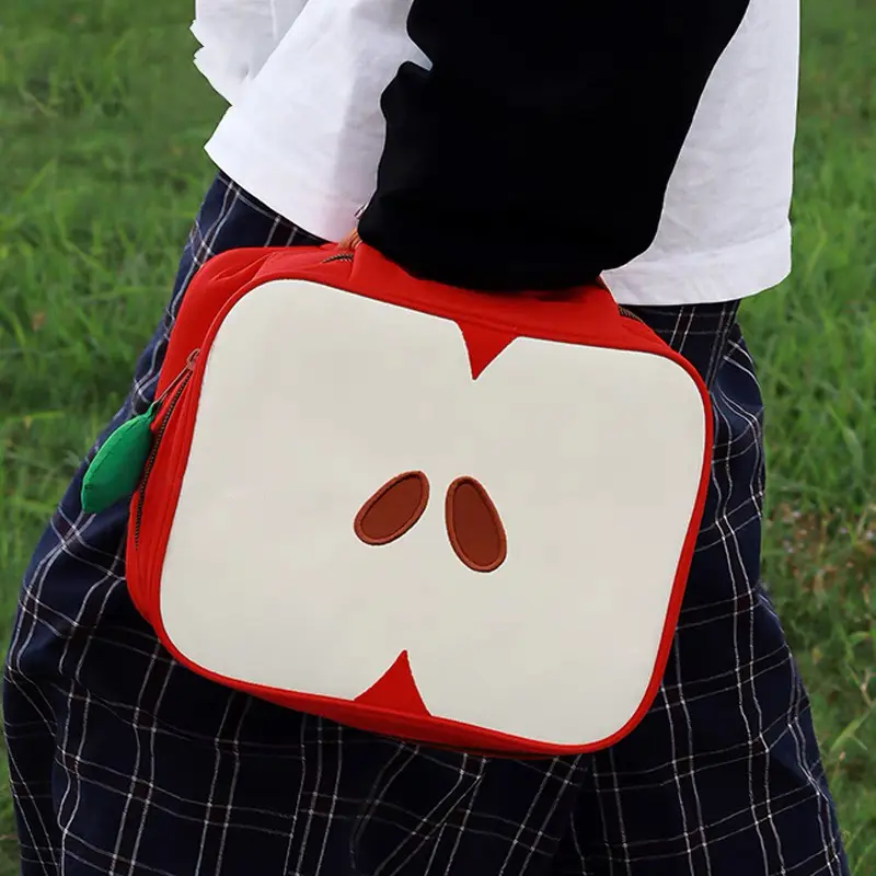 Cartoon Apple Pattern Makeup Bag Women Travel Storage Pounch Cosmetics Toiletry Storage Pounch Female's Handbag Christmas Gift