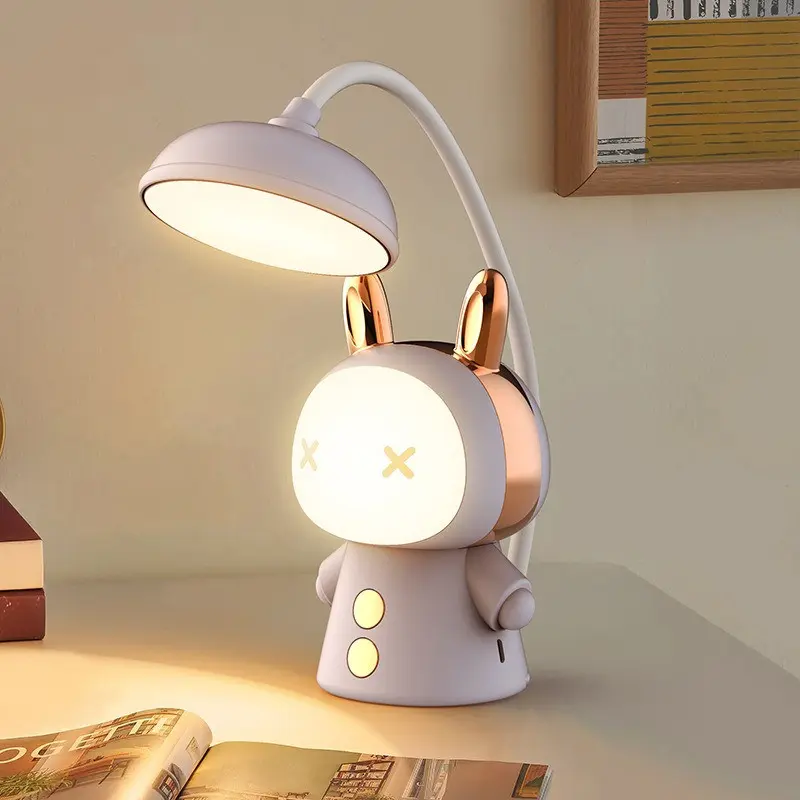 Cute LED Desk Lamp Usb Rechargeable Dimmable Study Table Lamp Portable Bedside Night Light for Reading Work Kids Birthday Gift