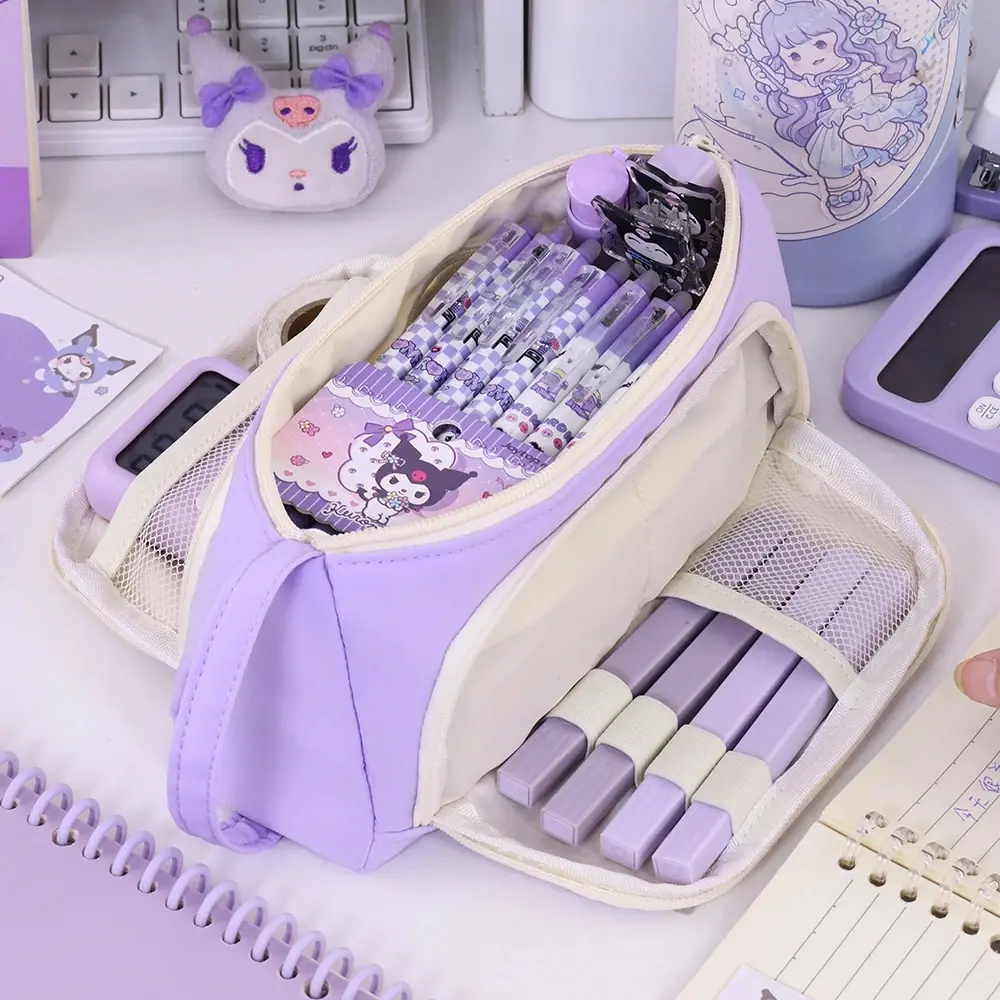 Kawaii Big Capacity Pencil Case Pouch Pen Case Simple Stationery Bag School College Office Organizer Teens Girls Adults Student
