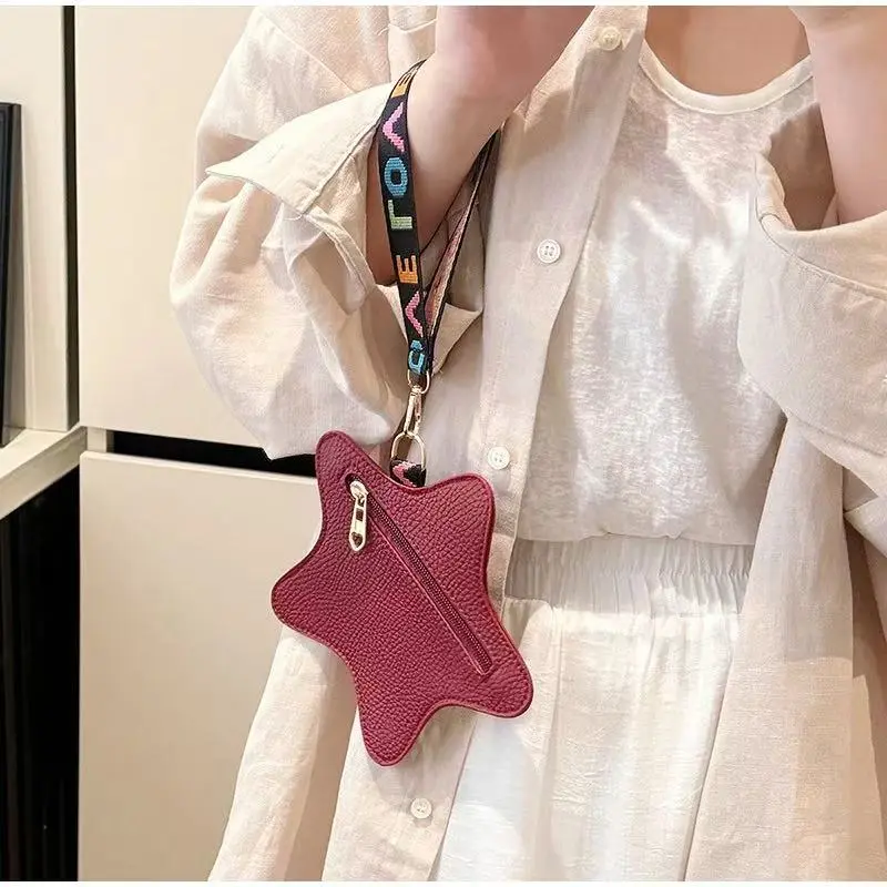 Creative Design Five-pointed Star Wrist Bag Quality Leather Bag Fashion Casual Simple Versatile Coin Purse Clutch Handbag