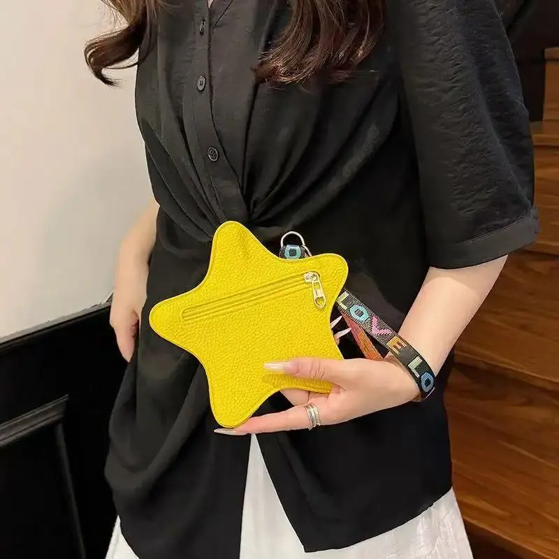 Creative Design Five-pointed Star Wrist Bag Quality Leather Bag Fashion Casual Simple Versatile Coin Purse Clutch Handbag