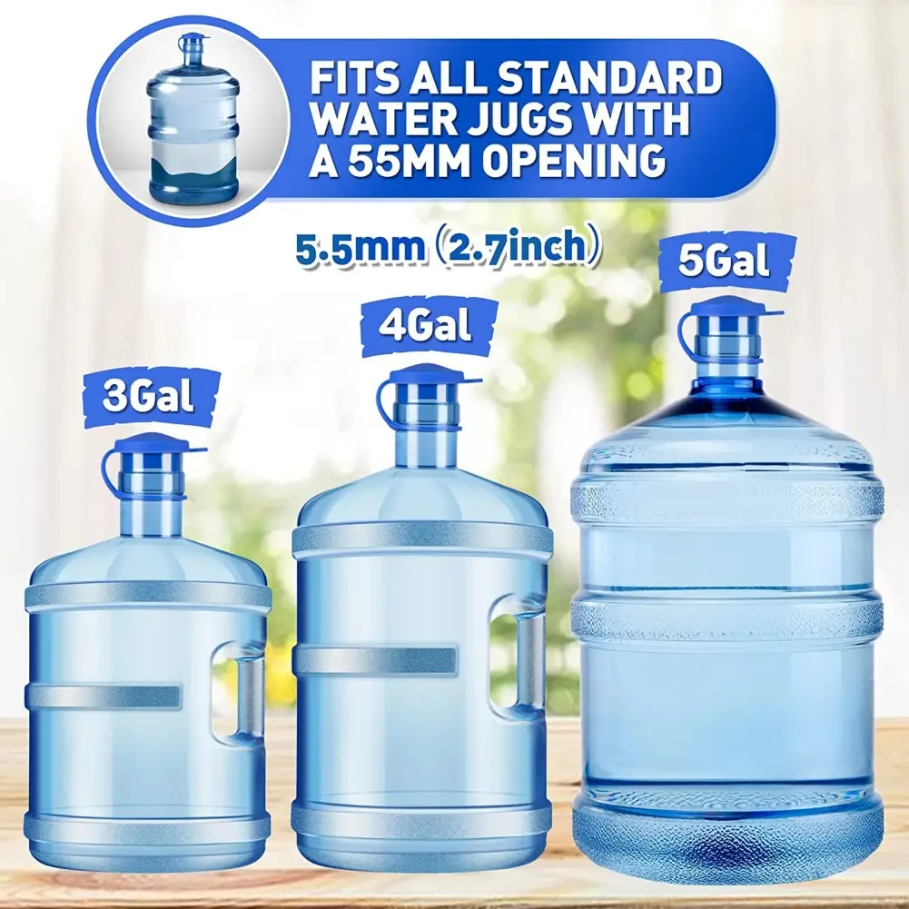 Reusable Bottle Plug Cap for 5 Gallon Water Jug Non-Spill Anti Splash Peel with Inner Plug Water Bottle Silicone Cover Jugs Cap
