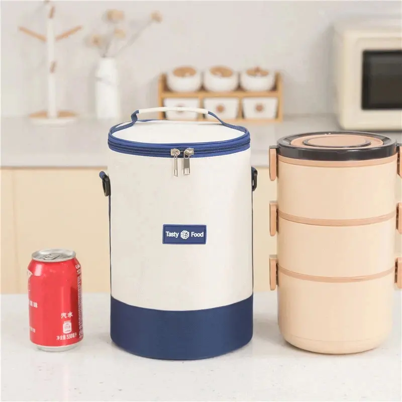 Insulated Cooler Bag With Adjustable Shoulder Strap For Travel Picnic Outdoor Activities Oxford Fabric Lunch Box Large Capacity