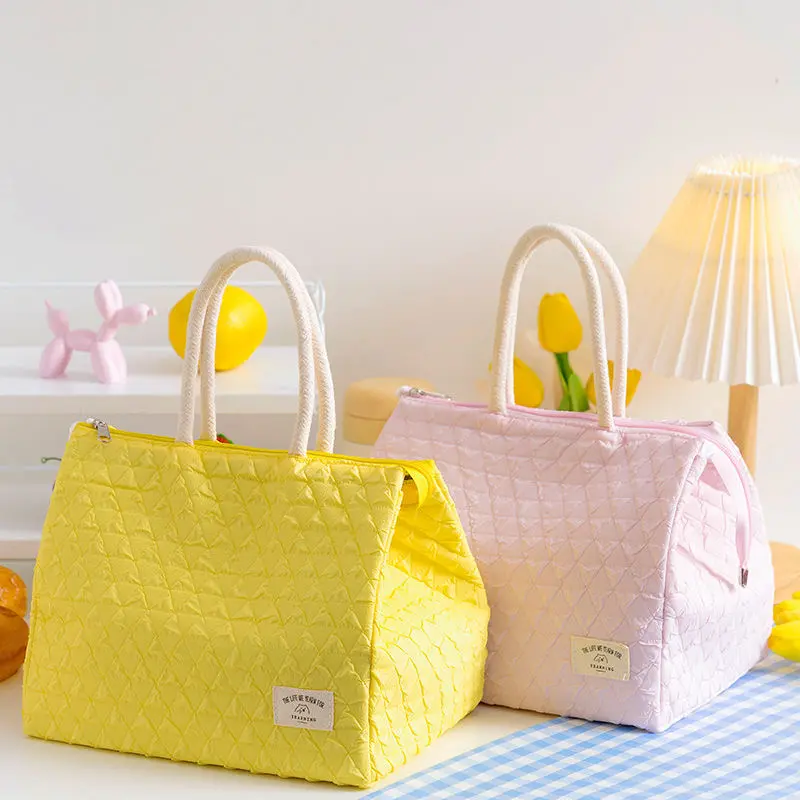 New Fashion Simple Large Capacity Waterproof Lunch Bag Portable Lunch Box Bag Thermal Insulated Bag for Office Workers
