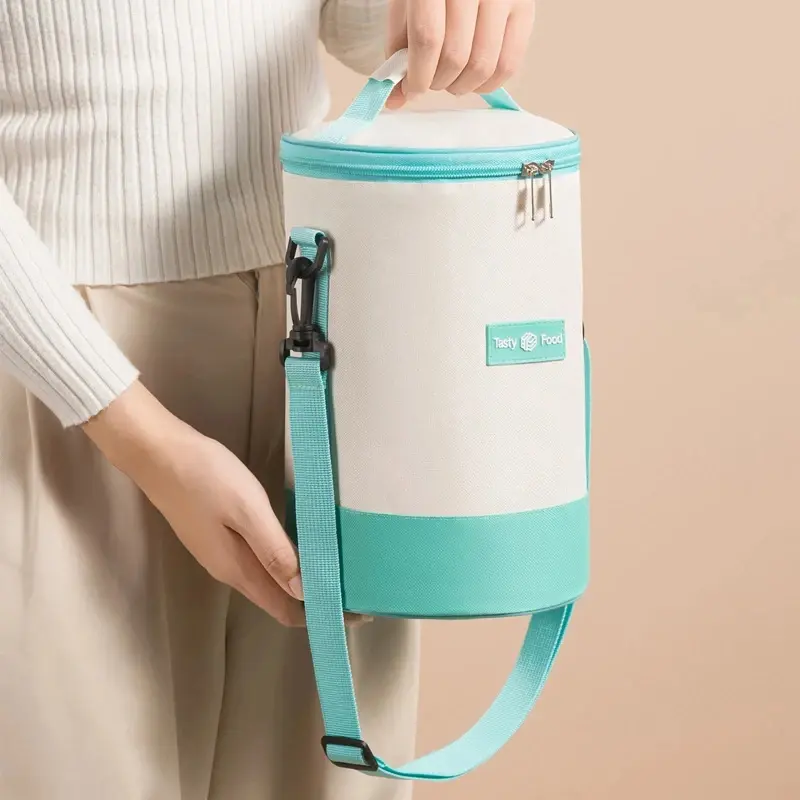 Insulated Cooler Bag With Adjustable Shoulder Strap For Travel Picnic Outdoor Activities Oxford Fabric Lunch Box Large Capacity