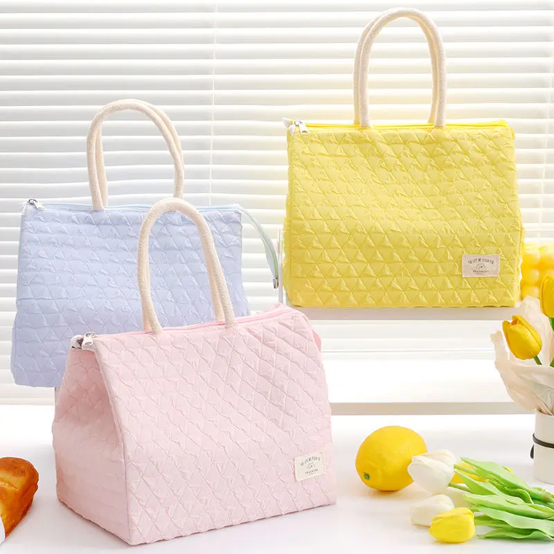 New Fashion Simple Large Capacity Waterproof Lunch Bag Portable Lunch Box Bag Thermal Insulated Bag for Office Workers