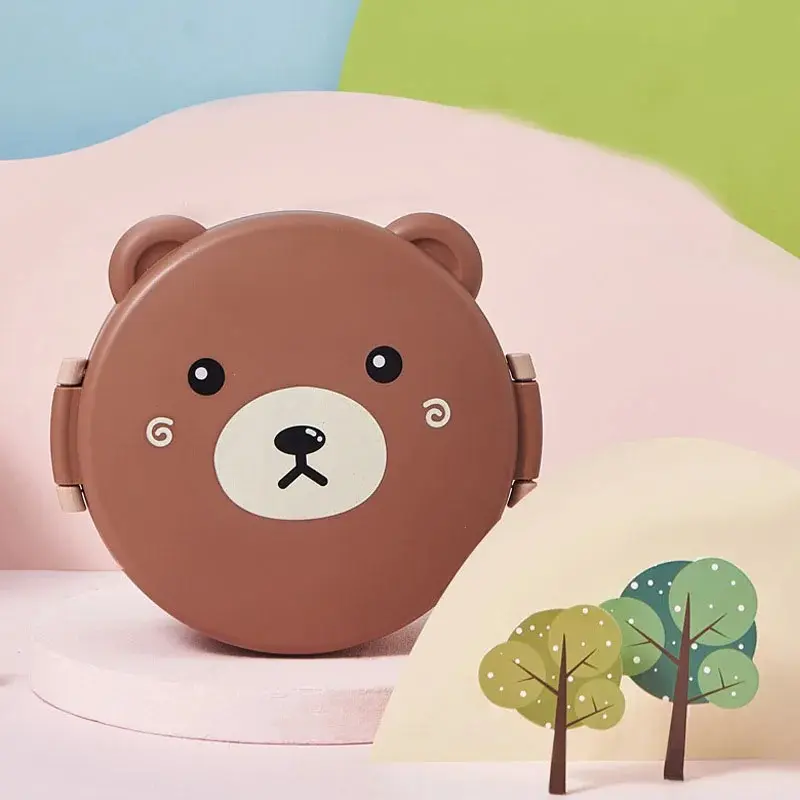 Cute Bear Lunch Box With Compartments Lunch Food Container With Lids Almacenamiento Cocina Portable Bento Box For Kids School