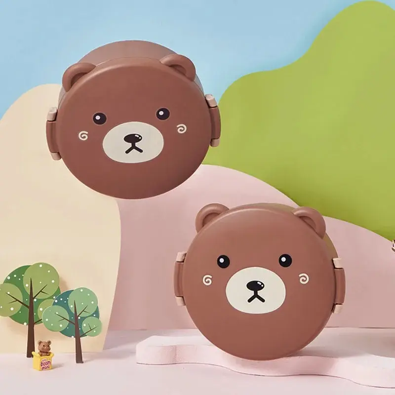 Cute Bear Lunch Box With Compartments Lunch Food Container With Lids Almacenamiento Cocina Portable Bento Box For Kids School