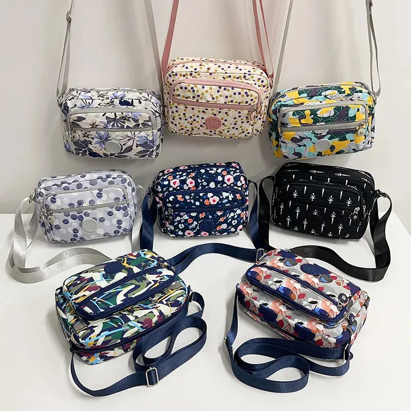 Multi-printed Oxford Cloth Shoulder Bag Multi-compartment Bag Mobile Phone Bag Water-repellent All-match Women's Crossbody Bag