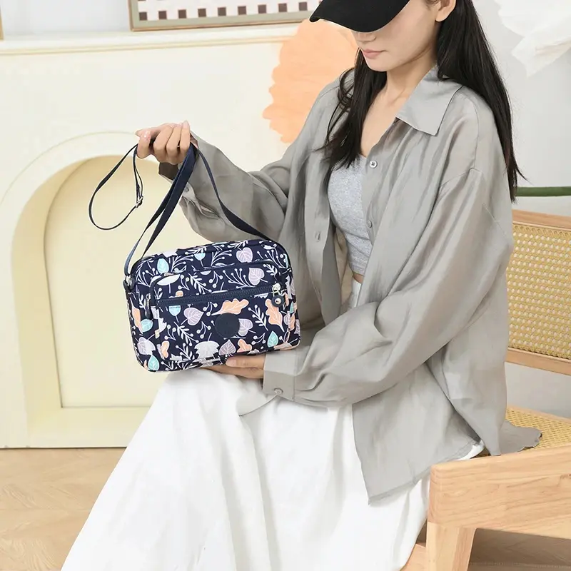 Multi-printed Oxford Cloth Shoulder Bag Multi-compartment Bag Mobile Phone Bag Water-repellent All-match Women's Crossbody Bag