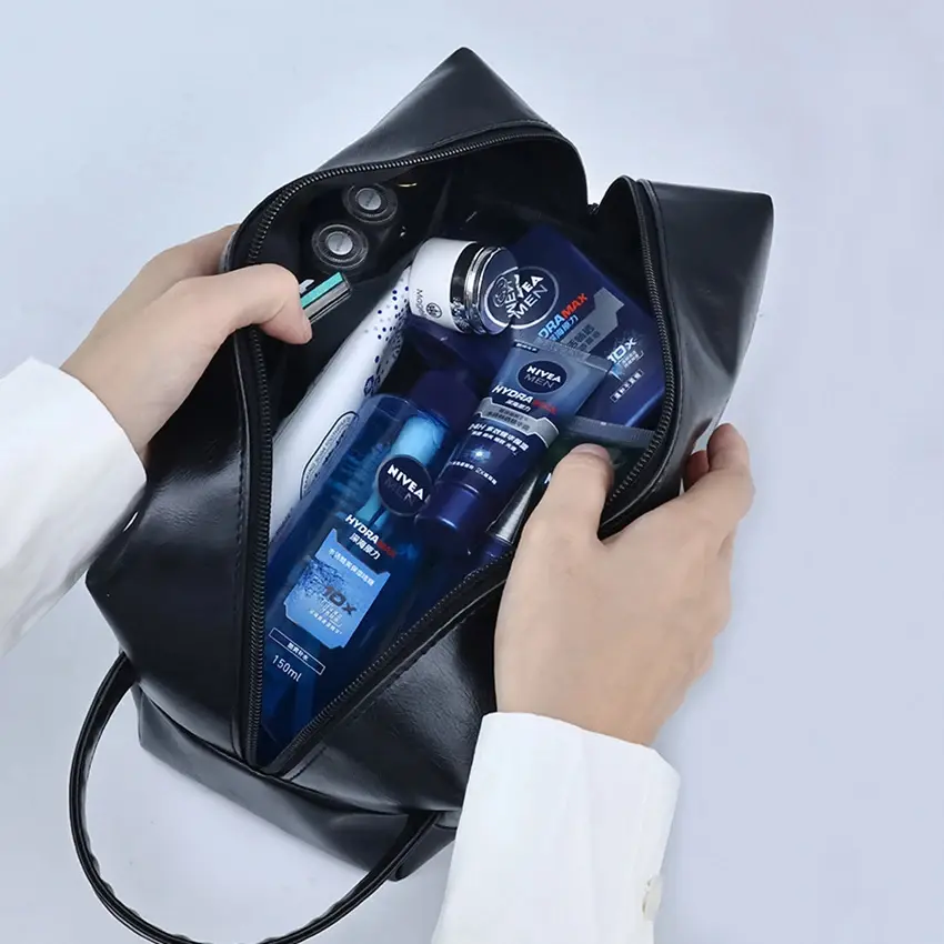 Men Vintage Luxury Toiletry Bag Travel Necessary Business Cosmetic Makeup Cases Male Hanging Storage Organizer Wash Bags