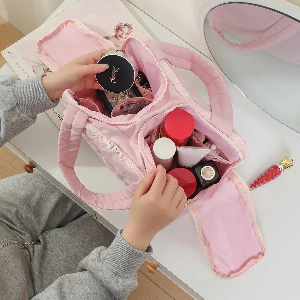 Large Capacity Makeup Bag Women Portable Travel Skincare Toiletry Storage Organizer Lady Handbag Zipper Cosmetic Cases Wash Bags