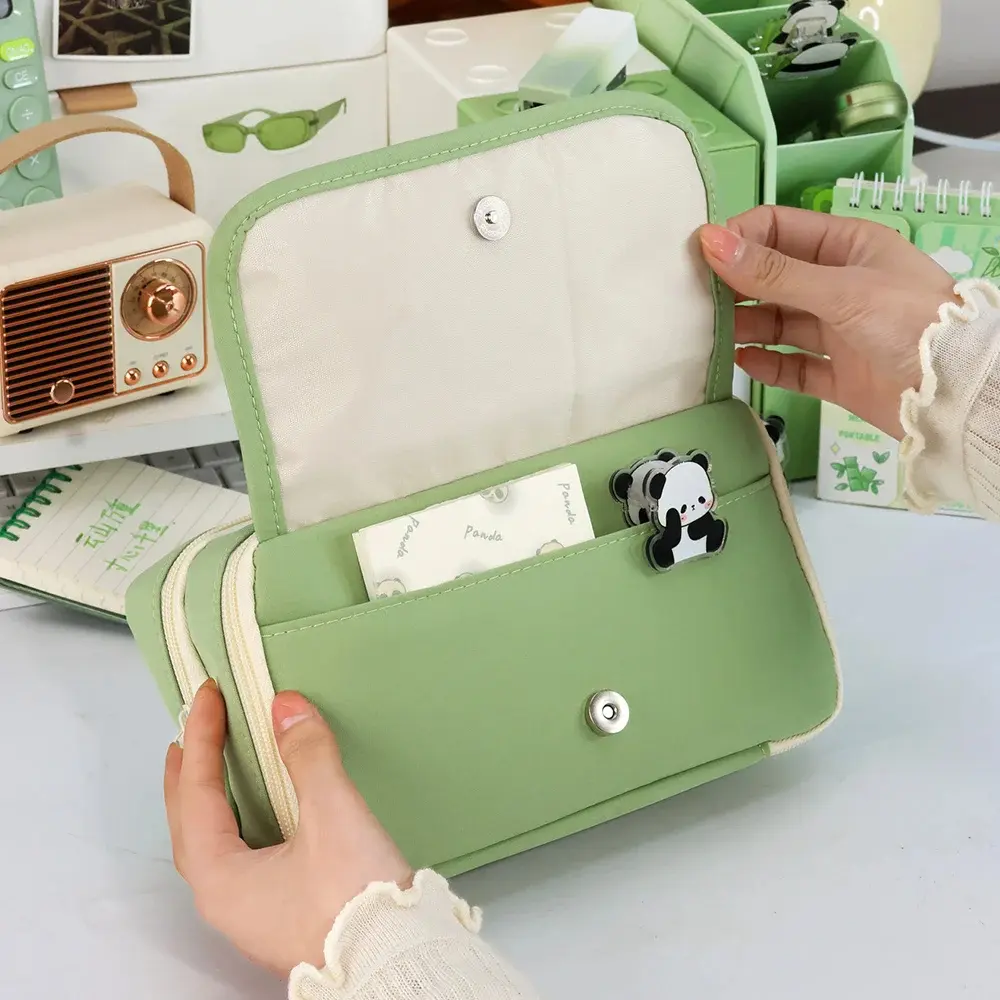 Cute Fabric Pencil Case Kawaii Large Capacity Animal Zipper Kids Bag Children'S Boys' Pen Pouch Girl School Case Supplies