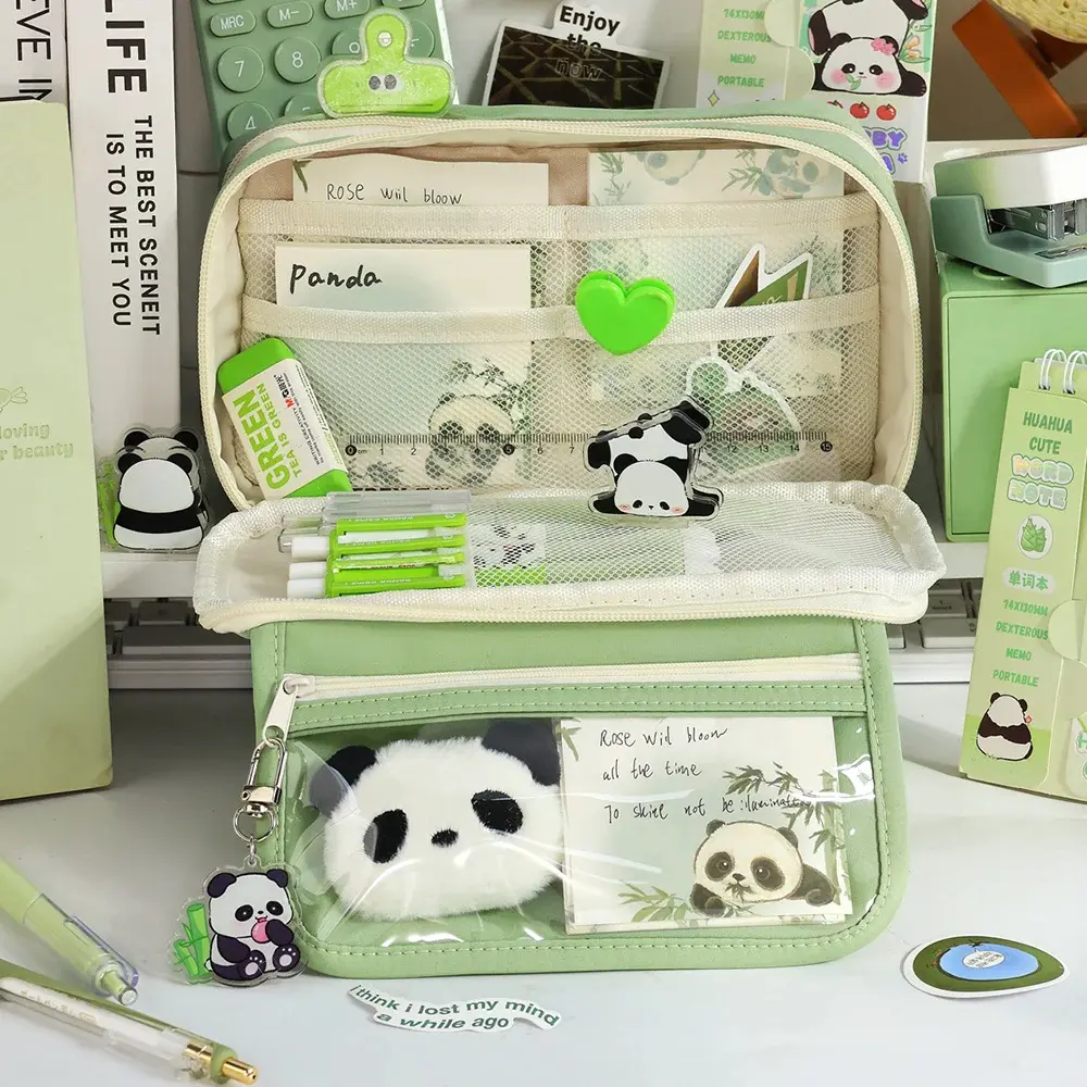 Cute Fabric Pencil Case Kawaii Large Capacity Animal Zipper Kids Bag Children'S Boys' Pen Pouch Girl School Case Supplies
