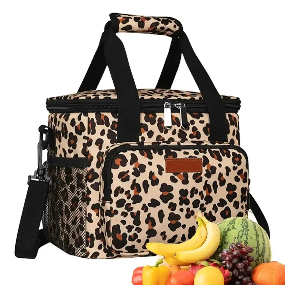 15L Portable Thermal Lunch Bag Food Box Durable Waterproof Office Cooler Lunch Box Ice Insulated Case Camping Oxford Large Bag