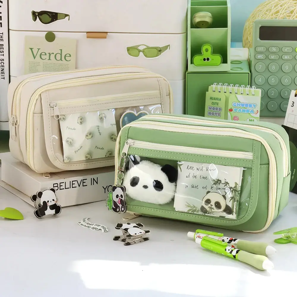 Cute Fabric Pencil Case Kawaii Large Capacity Animal Zipper Kids Bag Children'S Boys' Pen Pouch Girl School Case Supplies