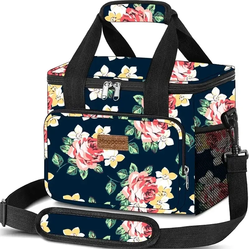 15L Portable Thermal Lunch Bag Food Box Durable Waterproof Office Cooler Lunch Box Ice Insulated Case Camping Oxford Large Bag