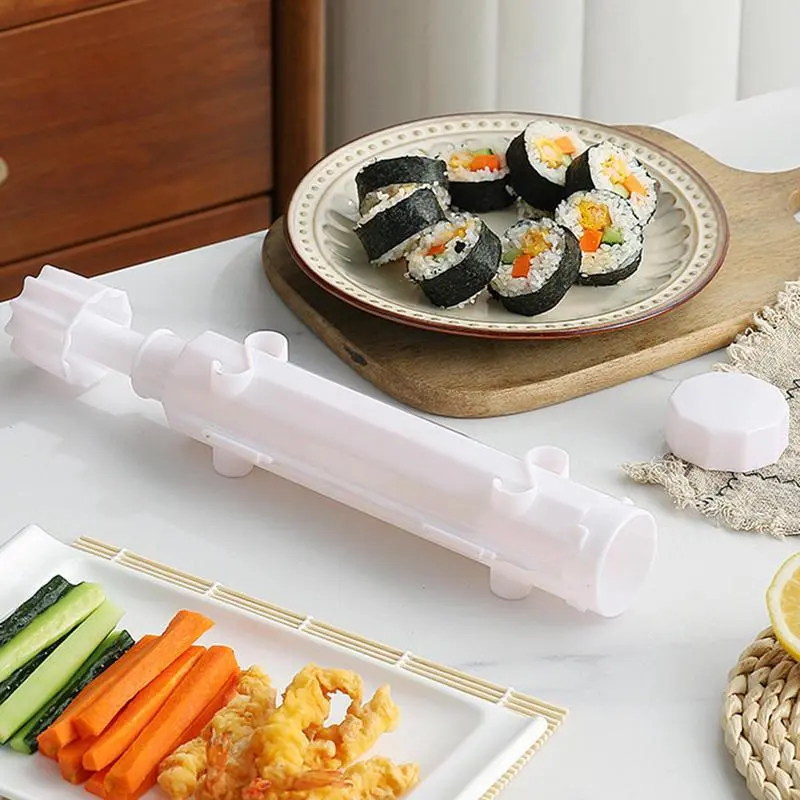 DIY Cylinder Sushi Making Machine Quick Sushi Bazooka Japanese Rolled Rice Meat Mold Rice Ball Mold Kitchen Bento Accessories