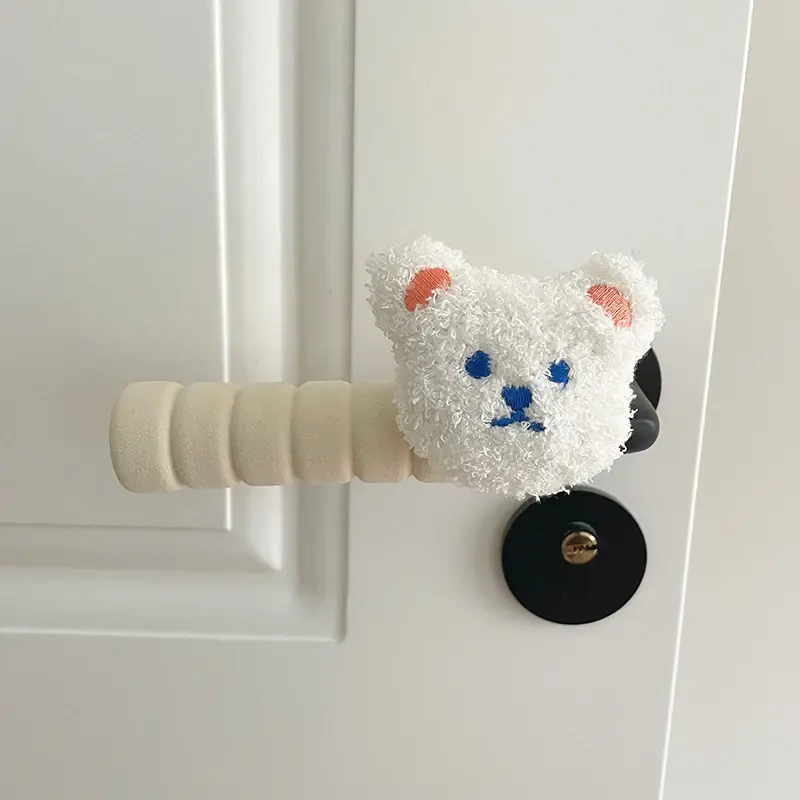 2Pcs/set Bear Door Handle Cover Anti Bump And Anti Static Cute Door Handle Protector Furniture Decoration