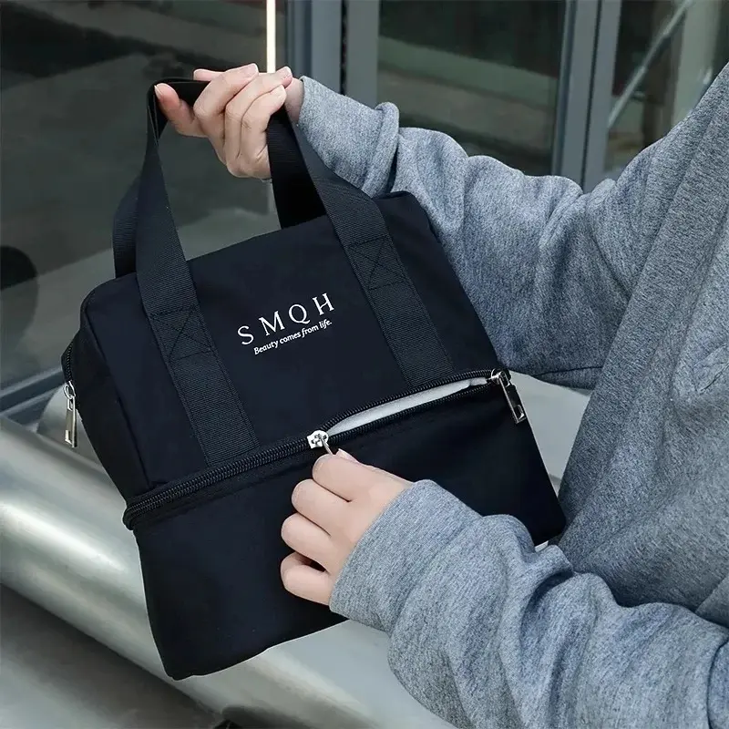 Large Capacity Waterproof Lunch Box Storage Bag Aluminum Foil Insulation for Work Student Double-layer Picnic Handle Bento Bag