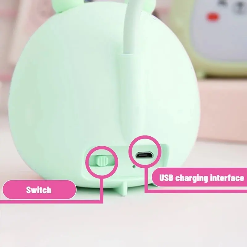 USB LED Desk Lamp Rabbit Light Cute Cartoon Lamp USB Rechargeable LED Reading Light Eye Protection Colorful Night Light New