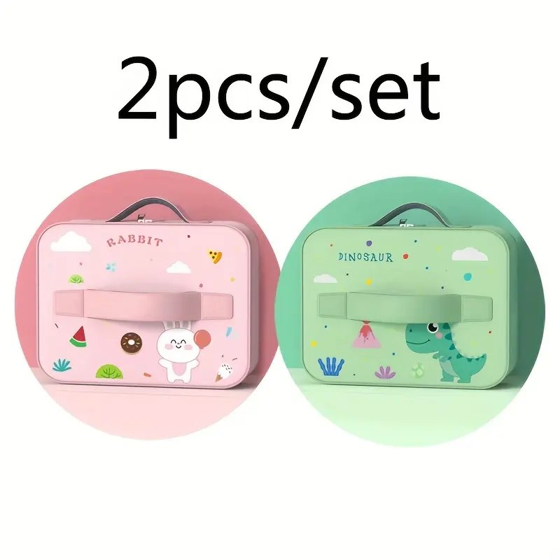 Insulated Bag Student Lunch Box Tote Bag Cartoon Rabbit Dinosaur Waterproof Bento Bag Handbag Birthday Gift