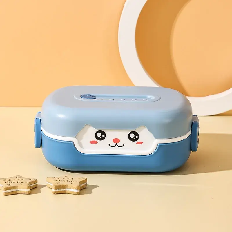 Cartoon Anime Bento Lunch Box Rectangular Leakproof Plastic School Kids Portable Microwave Food Container School Child Lunch Box